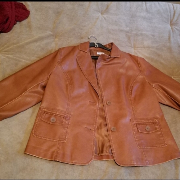 Relativity Other - New With Tags Vintage Brown Leather Jacket/Blazer